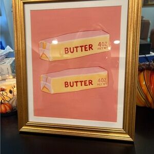 *NEW* 8x10 Framed Butter Art Print - Retro Kitchen Wall Decor, Pop Art Gallery